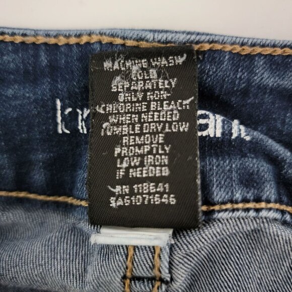 Lane Bryant Womens Jeans Size18 Mid Rise Tapered Leg Whiskered Blue Denim - Picture 11 of 12